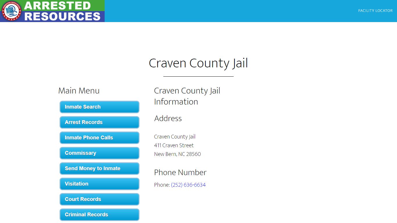 Craven County Jail - Inmate Search - New Bern, NC